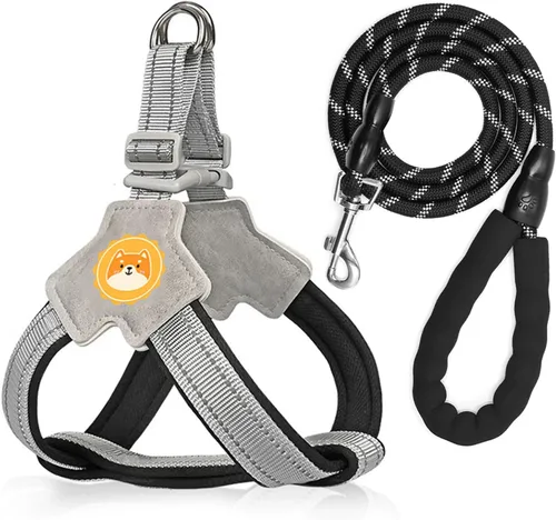 Arnés para perro sin tirones con acolchado de malla transpirable, tiras reflectantes, diseño a prueba de escapes, ajuste rápido para entrenar y