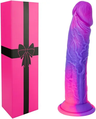 Consolador de 5 pulgadas ultra pequeño y realista de fantasía con ventosa, consolador de silicona mini lindo de 4" en púrpura y rosa para mujeres