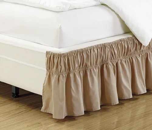 Miniatura 5 de Funda fruncida para cama de Fancy Collection para envolver faldón de cama elástico con caída de 17", nueva, fácil de instalar