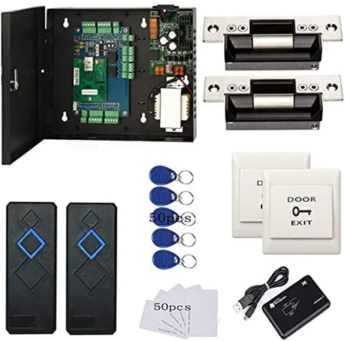 Miniatura 12 de Cerradura de huelga eléctrica completa TCP/IP red de control de acceso de una sola puerta Kits de sistema con fuente de alimentación de metal de 110