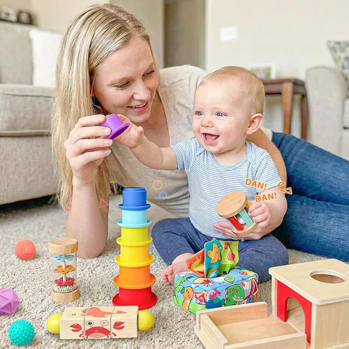 Miniatura 6 de Juguetes Montessori para bebés de 6 a 12 meses, para niños de 1 año, juguete sensorial 8 en 1 para niños de 12 a 18 meses, juguetes de desarrollo