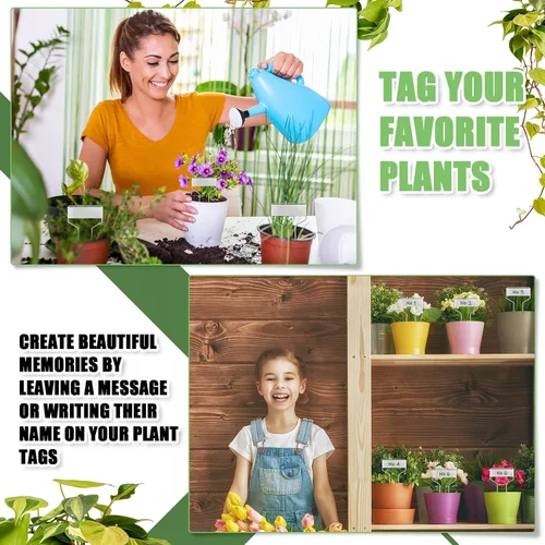 Miniatura 6 de Moxweyeni 60 etiquetas de metal para jardín, etiquetas impermeables para plantas con 2 bolígrafos permanentes, etiquetas reutilizables para plantas