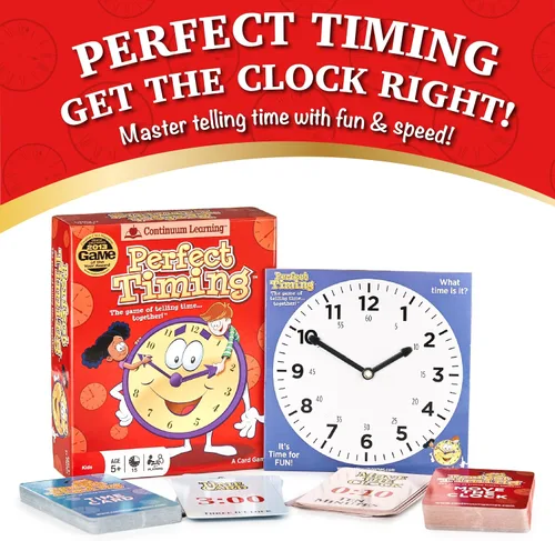 Miniatura 2 de Continuum Games Perfect Timing Game - Juego de mesa cooperativo Tell Time para niños - Divertido juego educativo familiar para aprender a leer un