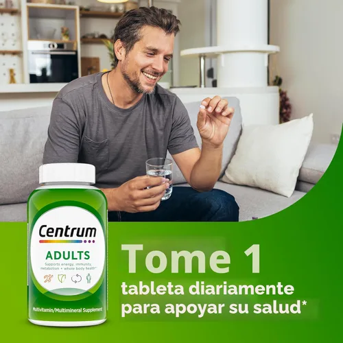 Miniatura 5 de Centrum Suplemento multivitamínico/multimineral para adultos con antioxidantes, zinc, vitamina D3 y vitaminas B, sin gluten, ingredientes sin OMG