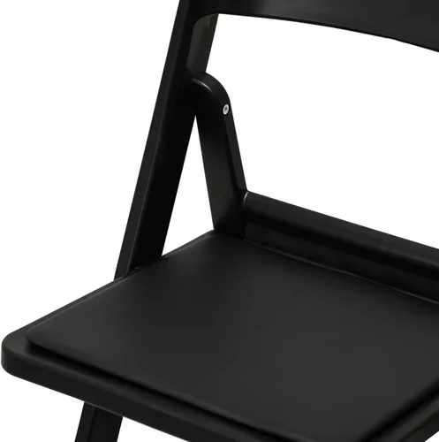 Miniatura 9 de Flash Furniture Hercules Tucker - Silla plegable de resina negra comercial, ligera, asiento extraíble acolchado de vinilo, para uso en interiores