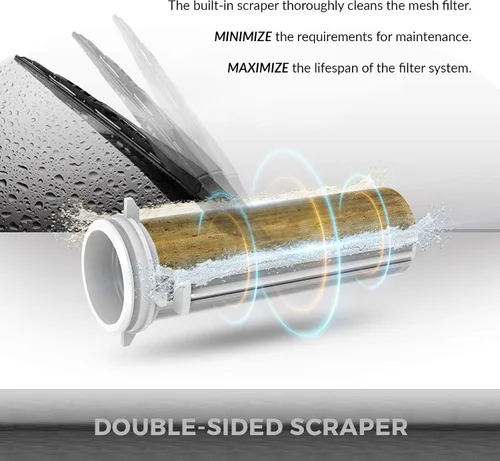 Miniatura 5 de iSpring WSP50GR+ACPF12MPT12x2 Reusable Spin Down Sediment Water Filter, 50 Micron, White