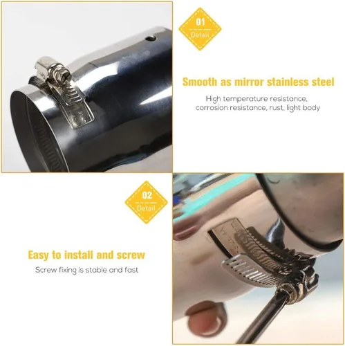 Miniatura 5 de JeCar Tubo de punta de silenciador de cola de escape de acero inoxidable para automóvil, diámetro de las tuberías 3.1 pulgadas para Toyota 4Runner