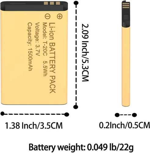 Miniatura 2 de Paquete de 5 baterías de repuesto para radio KD-C1, 1500 mAh, recargable, original, 3.7 V, batería de iones de litio compatible con Walkie Talkies