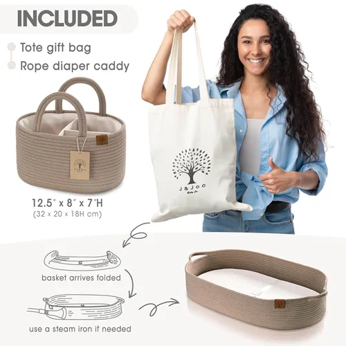 Miniatura 7 de Cesta cambiador de bebé incluye pañalera, suave e impermeable, de doble cubierta, portátil, cambiador para tocador y cambiador, regalo para baby