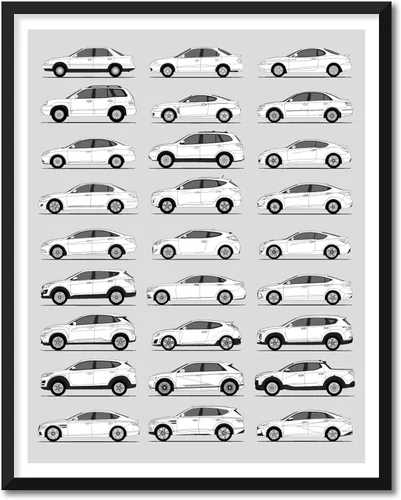 Miniatura 15 de Idea Network Póster hecho a mano compatible con Chevy impreso, arte de pared, decoración hecha a mano de lo mejor de las generaciones de Chevy