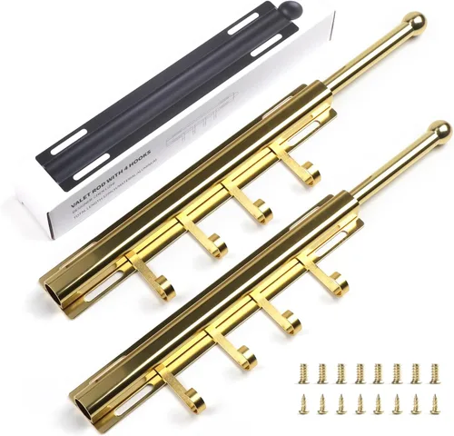 Miniatura 17 de BaiNong Barra de valet de 12 pulgadas para armarios Barra de valet extraíble para armario Deslizante en negro Barra de colgar extraíble para ropa