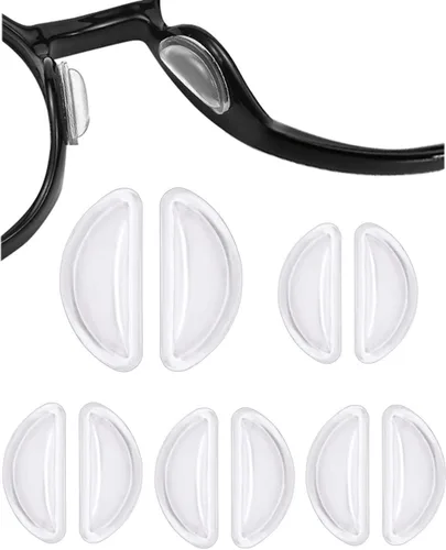 BEHLINE - Almohadillas para la nariz para anteojos, adhesivo antideslizante, pieza de nariz, de silicona suave, fuerte y pegajosa, almohadillas para