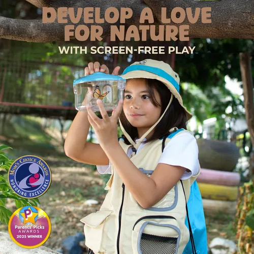 Miniatura 2 de Kit de explorador para niños con chaleco de safari, sombrero y más – Kit de captura de insectos para niños con guía de aventuras y búsqueda