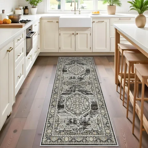 Miniatura 40 de HY HAO YUN LAI Alfombras antideslizantes para pasillos, alfombra lavable para pasillo, alfombra larga ultra suave para cocina, alfombras de acento