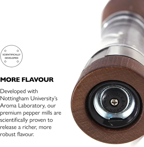 Miniatura 4 de Cole & Mason Derwent Molinillo de Pimienta - Molinillo de Pimienta Recargable con Mecanismos de Precisión Gourmet - Accesorios de Cocina para Madera