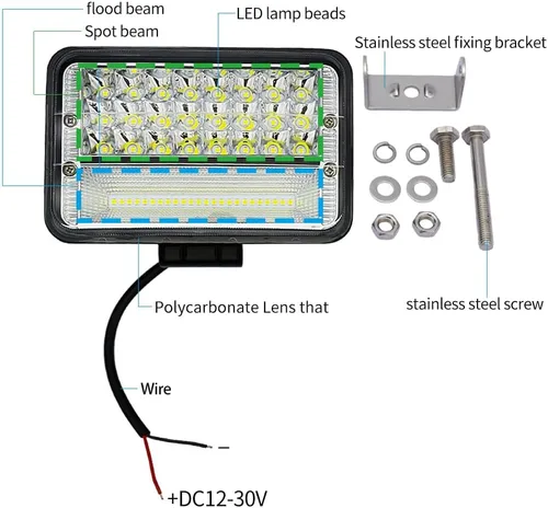 Miniatura 3 de STDYSUN Luces LED de trabajo para tractor, 2 unidades de aproximadamente 6 pulgadas, luces de conducción de haz combinado, luces auxiliares