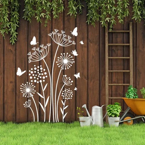 Miniatura 6 de Plantillas de flores grandes para cerca, plantilla de diente de león, plantillas florales para paredes exteriores de valla de madera, telas