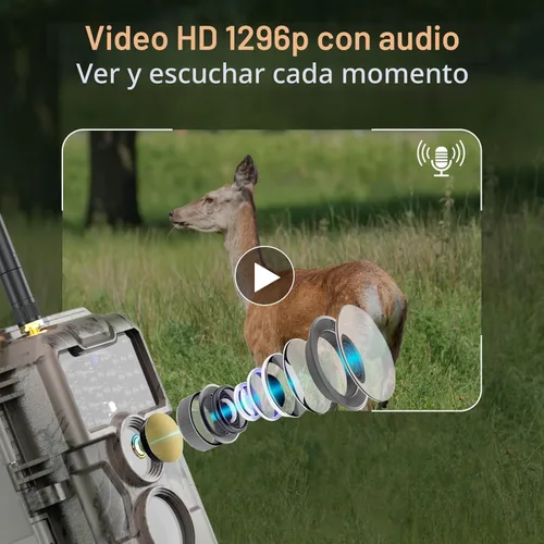 Miniatura 8 de GardePro Cámara E6 WiFi Trail (no celular), WiFi estable con antena externa, visualización de aplicaciones en el sitio, 64MP 1296P HD, visión