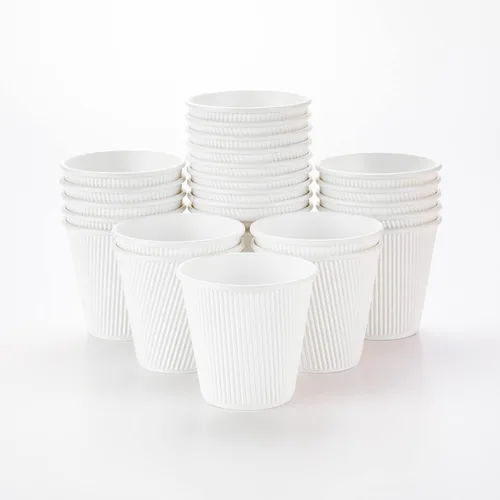 Miniatura 55 de Vasos de café de papel aislado de pared corrugada, 12 onzas, 12 onza, Negro