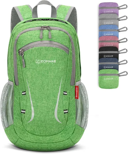 Miniatura 38 de ZOMAKE Mochila ultraligera plegable de 20L, mochilas plegables pequeñas resistentes al agua para senderismo, mochila de día colapsable para mujeres