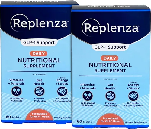 Miniatura 8 de Replenza Daily GLP-1 Suplemento de apoyo nutricional, vitaminas y minerales esenciales, apoyo para la salud intestinal, el estrés y la energía