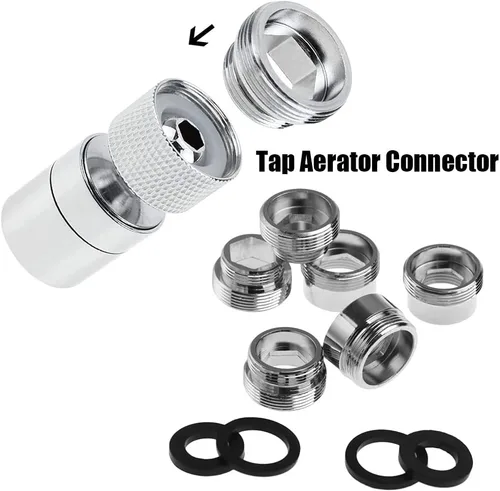 Miniatura 3 de Adaptador de aireador de agua para grifo, conector de aireador de filtro de agua de grifo de latón, adaptador de rosca NPT de 1.024 in a 0.866 in
