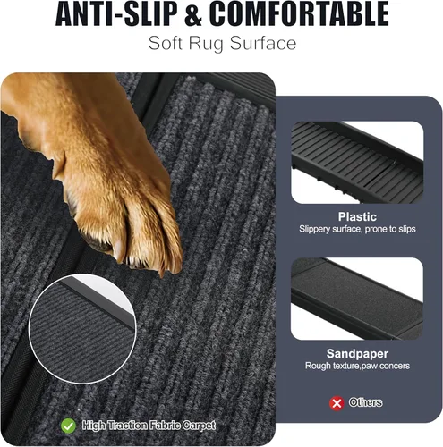 Miniatura 3 de Dog Ramp for Car 71" Long & 19.3" Wide Portable Dog Ramps for Large Dogs with Non-Slip Rug Surface Dog Car Ramp for SUV Car & Truck, Folding Dog