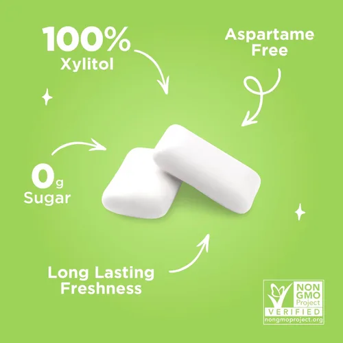 Miniatura 6 de PUR - Chicle de sabor menta fría elaborado con 100 % xilitol, sin azúcar, aspartamo ni transgénicos, vegano, 55 chicles (paquete de 3 unidades)