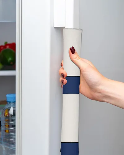 Miniatura 2 de Juego de 2 fundas para manijas de puerta de refrigerador con rayas azul marino para lavavajillas, microondas, horno, nevera, estufa