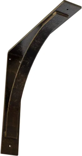 Miniatura 28 de Soporte de acero Morris de 3 pulgadas de ancho x 6 pulgadas de profundidad x 6 pulgadas de alto, latón envejecido