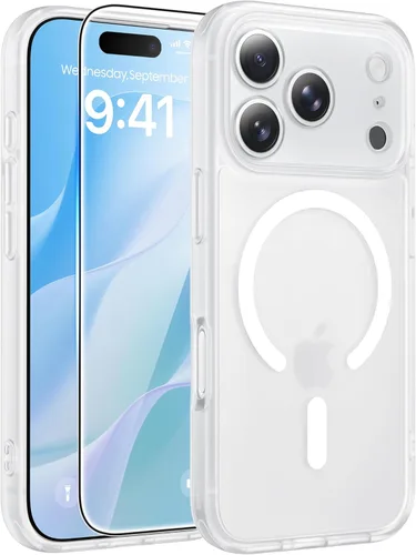 Miniatura 35 de FNTCASE Funda para iPhone 13 Pro: Fundas magnéticas translúcidas mate delgadas con protector de pantalla de vidrio templado
