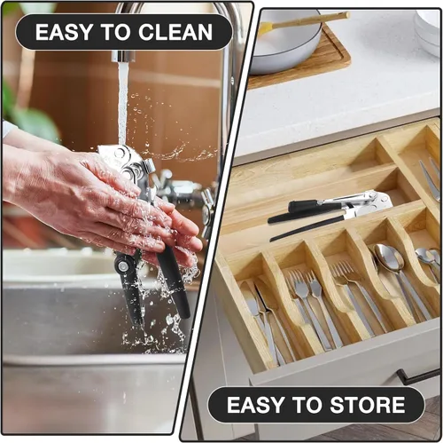 Miniatura 6 de Abrelatas comercial manual resistente con imán Extra Long Handles,Ergonomic Design Large Handheld Open Easy for Big Cans,Home Kitchens,Seniors &