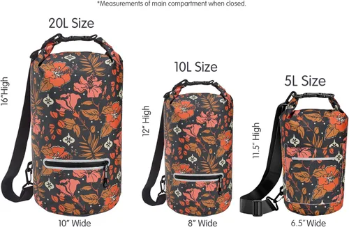Miniatura 69 de Skog Å Kust DrySak - Bolsa impermeable con tapa enrollable para viajes y al aire libre - tamaños de 5, 10 y 20 litros Digicamo