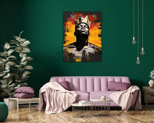 Miniatura 175 de Arte de pared afroamericano, decoración de rey y reina bailarín negro para sala de estar, arte de pareja de amor negro para dormitorio, lienzo
