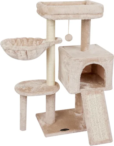 FISH&NAP Lindo árbol para gatos, torre para gatos de interior, condominio de sisal, postes rascadores con plataforma de salto, muebles para gatos,