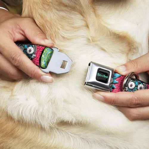 Miniatura 8 de Buckle-Down Collar de perro Hebilla de cinturón de seguridad Rick y Morty Circuito enfrenta Portal Gun 9 a 15 pulgadas 1.0 pulgadas de ancho