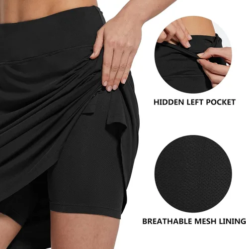 Miniatura 4 de BALEAF - Falda pantalón corta de 20 pulgadas de longitud hasta la rodilla, falda atlética, modesta, larga, casual, con bolsillos, protección UV