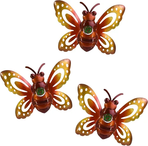 Miniatura 7 de Decoración de jardín, escultura de pared de abeja metálica, decoración de pared de abeja grande, decoración de jardín para colgar para patio