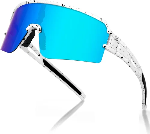 Miniatura 8 de Gafas de sol polarizadas de béisbol para hombres y mujeres, gafas de sol deportivas UV400, softbol, correr, ciclismo, MTB Naranja&Azul