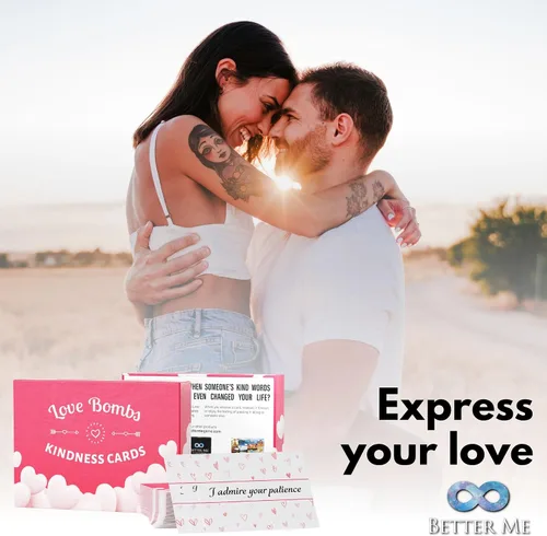 Miniatura 3 de Better Me Love Bombs - Tarjetas de bondad – 111 tarjetas de agradecimiento y agradecimiento, notas de amor para él y ella, regalos simplemente