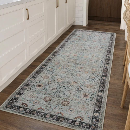 Miniatura 76 de GLN Rugs Traditional Sumer - Alfombra lavable a máquina, vintage lavable, antideslizante, de pelo bajo, alfombra de entrada o pasillo, cocina, fácil