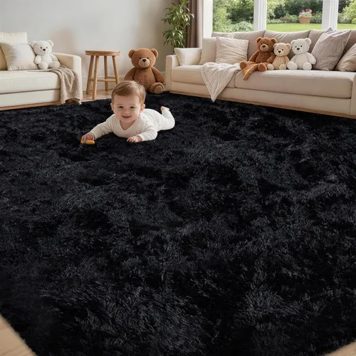 Miniatura 15 de Alfombra de Área 8x10 para Sala de Estar: Alfombras Shag Gris Claro Ultra Suaves y Esponjosas, Alfombra Grande Difusa de Felpa