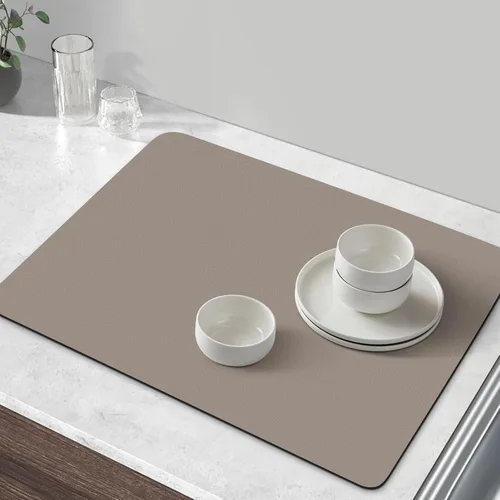 Miniatura 6 de WISELIFE Tapete de café súper absorbente para secar platos, accesorios de barra que combina con máquina de café, tapetes de secado grandes para Caqui