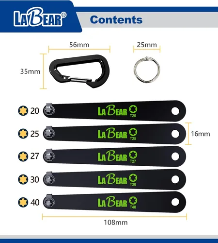 Miniatura 2 de LABEAR - Juego de tornillos torx de bajo perfil, tornillo torx de bajo perfil, Juego de destornilladores torx de perfil ultra bajo de 5 piezas
