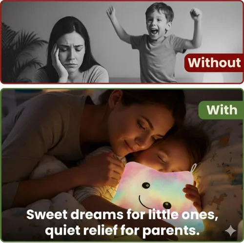 Miniatura 3 de Almohada de felpa con luces parpadeantes de 15 pulgadas de alta calidad, juguetes sensoriales para niños con autismo, decoración de habitación