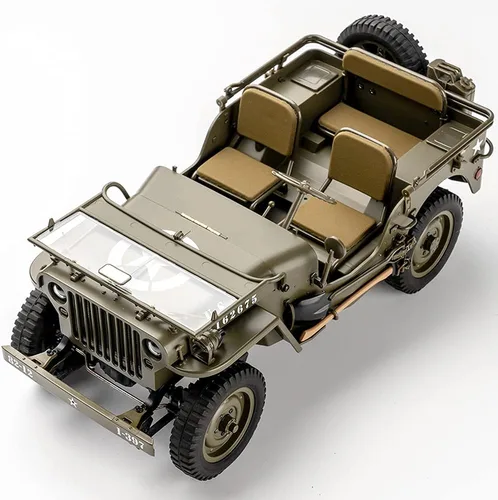 Miniatura 8 de FMS RocHobby - Vehículo RC 1/12 1941 MB Scaler Willys Jeep Control Remoto Crawler Camión Militar 4x4 Todoterreno con Transmisor, Batería y Cargador