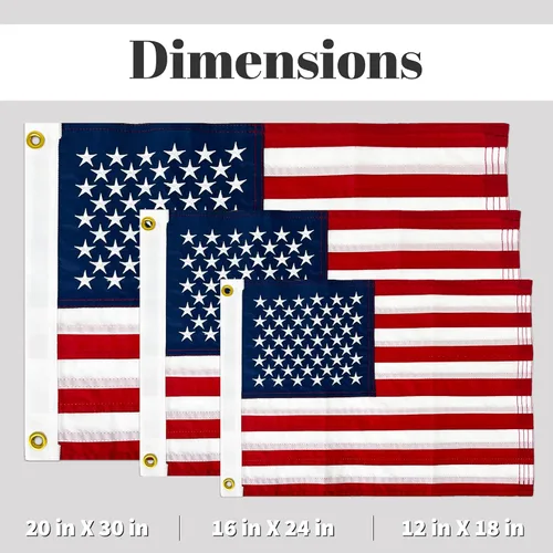 Miniatura 3 de Bandera de barco de Estados Unidos de 12 x 18 pulgadas, bandera estadounidense bordada, nailon 210D impermeable, ojales de latón, cabecera de lona