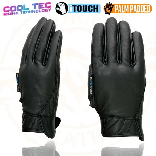 Miniatura 5 de Milwaukee Leather MG7502 - Guantes de mano para motocicleta de gel compatible con pantalla táctil para hombre, color negro