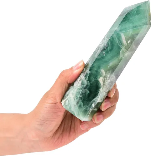 Miniatura 33 de AMOYSTONE Varita de obelisco hexagonal septario natural, torre de cristal curativo, 6 caras, pulida de 1.7 a 2 libras para reiki, chakra, regalos
