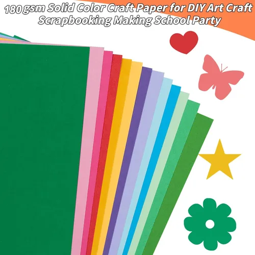 Miniatura 3 de Oleitodh Cartulina de colores a granel 150 hojas, 30 colores surtidos, papel de cartulina de 12 x 12 pulgadas, 180 GSM, perfecto para Cricut
